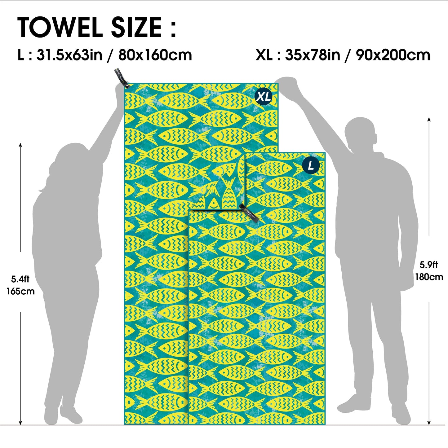 SL Travel Gear - 4Monster Microfiber Beach Towel Quick Dry,Super Absorbent Lightweight Travel Towel for Swimmers, Sand Free Camping Towel, Beach Towels for Pool, Swim, Water Sports,Yoga,Gym,Backpacking