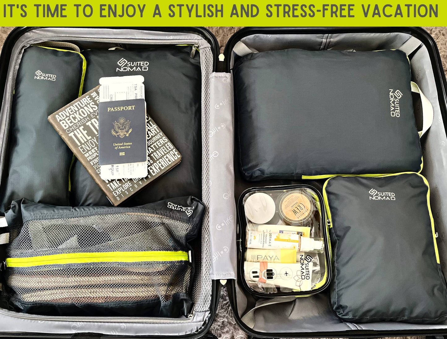 Ultralight Compression Packing Cubes, Suitcase and Backpack Travel Organizer Bags