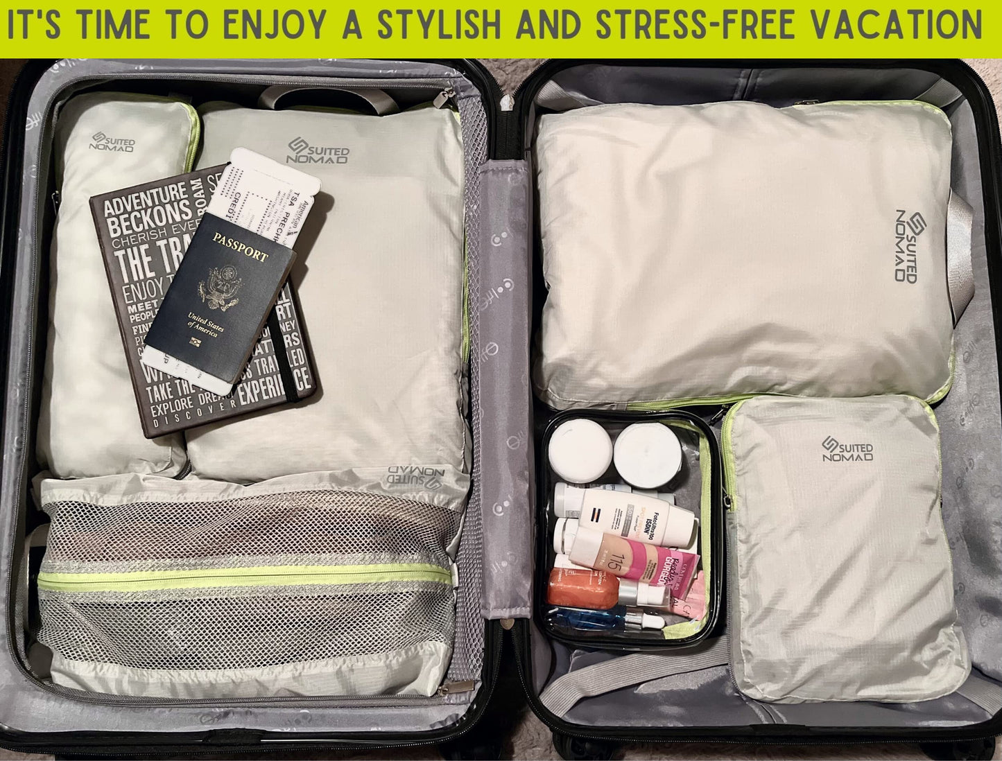 Ultralight Compression Packing Cubes, Suitcase and Backpack Travel Organizer Bags