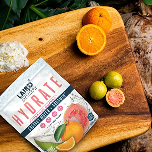 SL Travel Supplements - Laird Superfood HYDRATE Coconut Water Powder Drink Supplement with Coconut Water and Auqamin, All Natural, No Added Sugars, Gluten-Free, Non-GMO, Vegan, 8 oz. Bag, Pack of 1