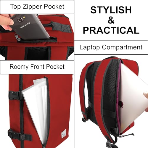 Business Trip Backpack 21L Flight Approved Carry on Daypack 15-inch Laptop Notebook, Travel Commute Gym Sport