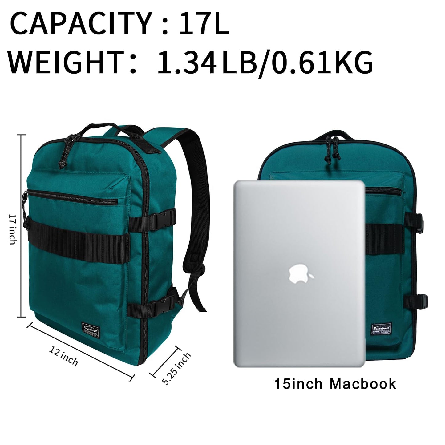 Business Trip Backpack 21L Flight Approved Carry on Daypack 15-inch Laptop Notebook, Travel Commute Gym Sport