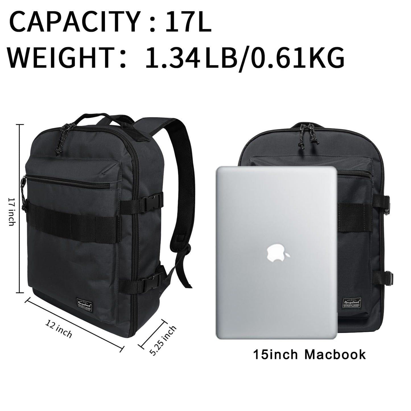 Business Trip Backpack 21L Flight Approved Carry on Daypack 15-inch Laptop Notebook, Travel Commute Gym Sport