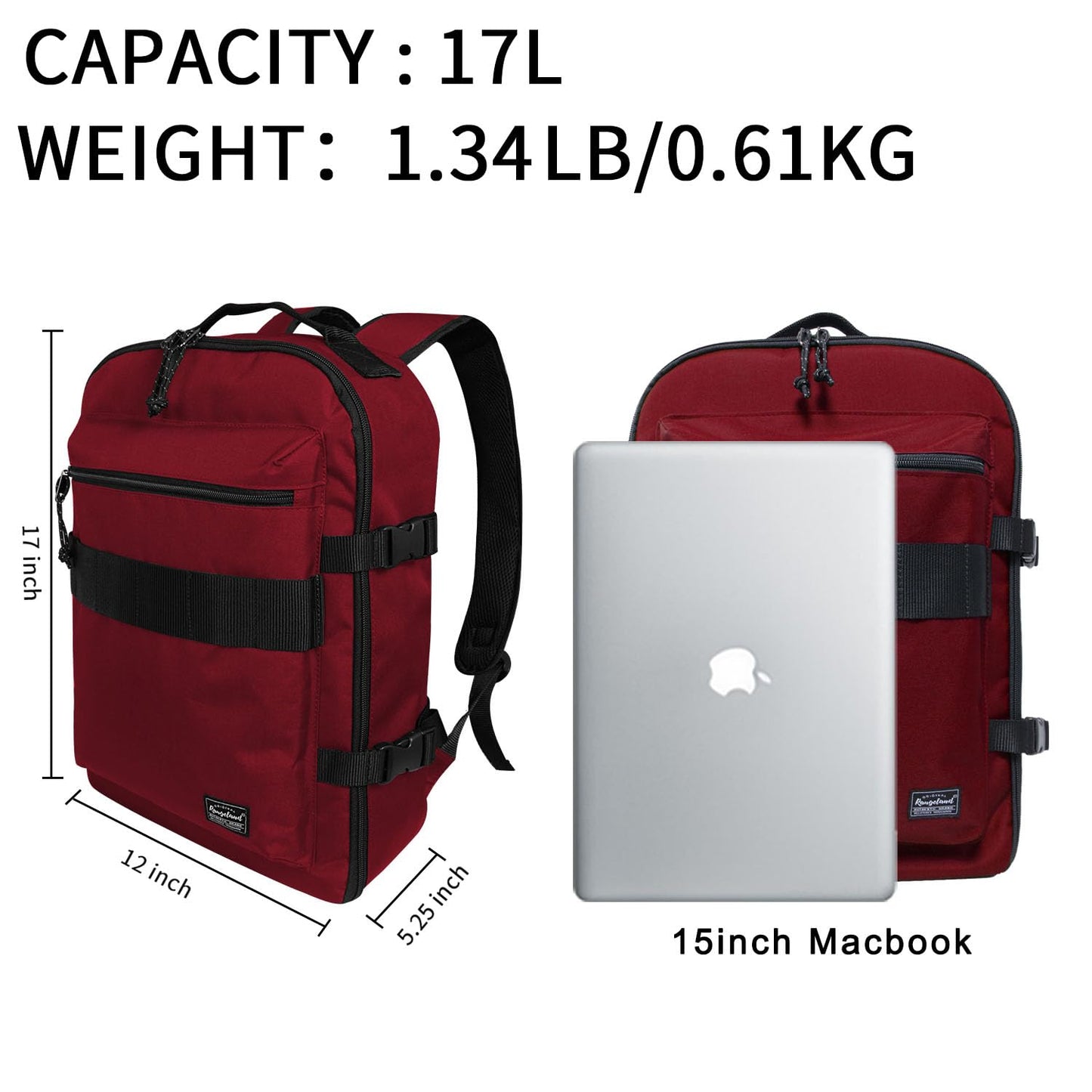 Business Trip Backpack 21L Flight Approved Carry on Daypack 15-inch Laptop Notebook, Travel Commute Gym Sport