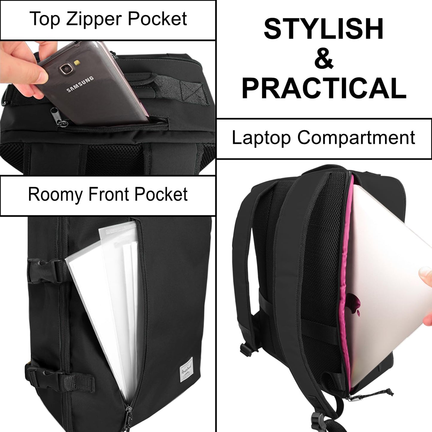 Business Trip Backpack 21L Flight Approved Carry on Daypack 15-inch Laptop Notebook, Travel Commute Gym Sport