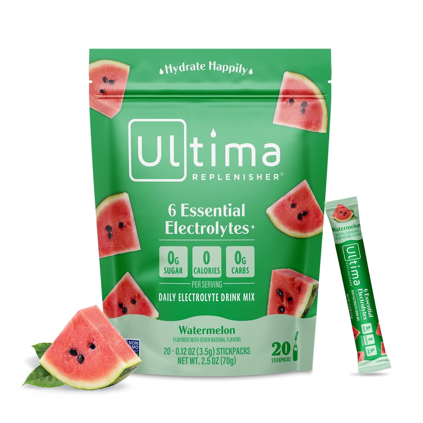 SL Travel Supplements - Ultima Replenisher Daily Electrolyte Drink Mix – Original Variety, 20 Packets – Hydration Packets with 6 Electrolytes & Minerals – Keto Friendly, Vegan, Non- GMO & Sugar-Free Electrolyte Powder
