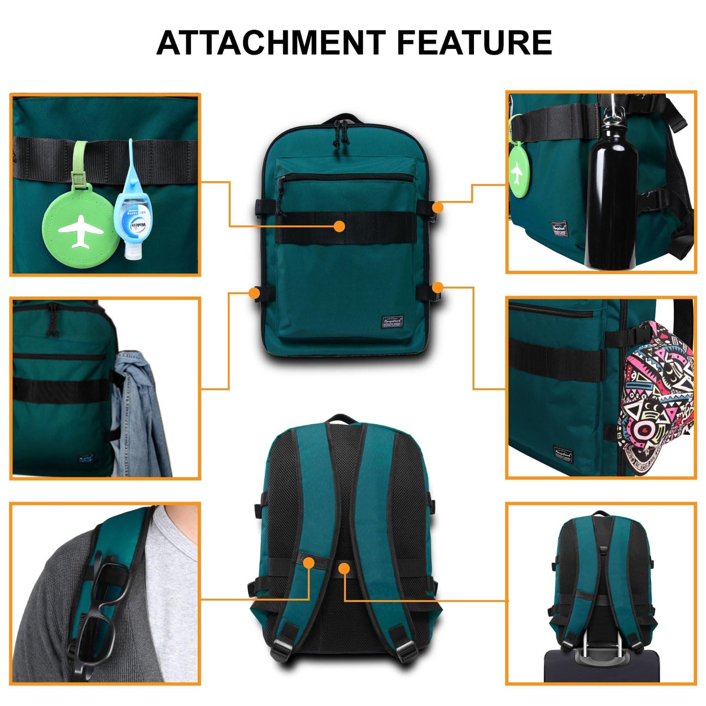 Business Trip Backpack 21L Flight Approved Carry on Daypack 15-inch Laptop Notebook, Travel Commute Gym Sport