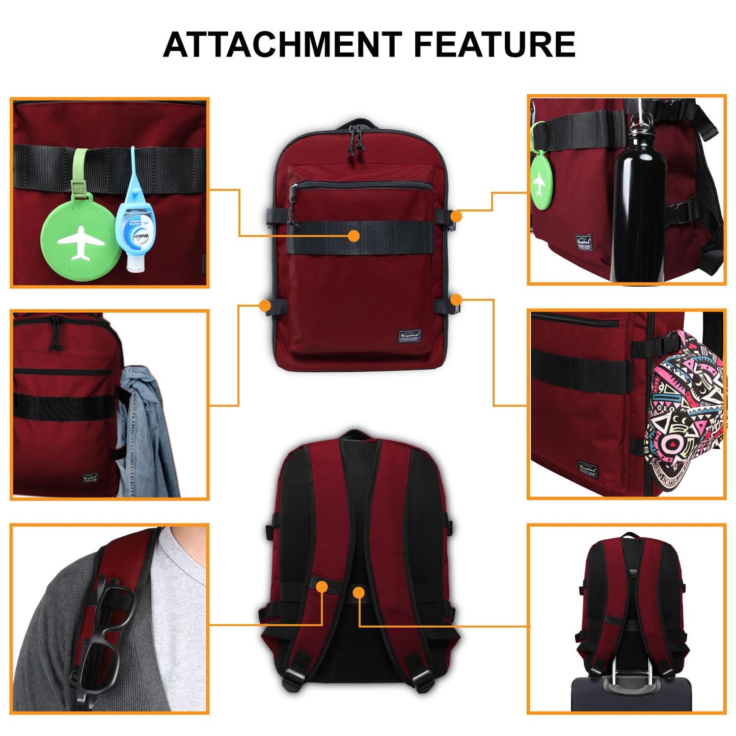 Business Trip Backpack 21L Flight Approved Carry on Daypack 15-inch Laptop Notebook, Travel Commute Gym Sport