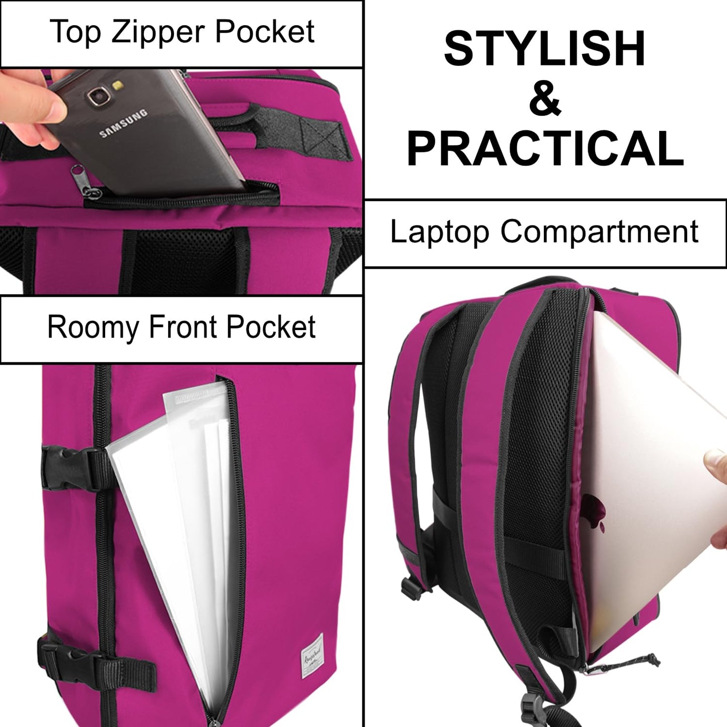 Business Trip Backpack 21L Flight Approved Carry on Daypack 15-inch Laptop Notebook, Travel Commute Gym Sport