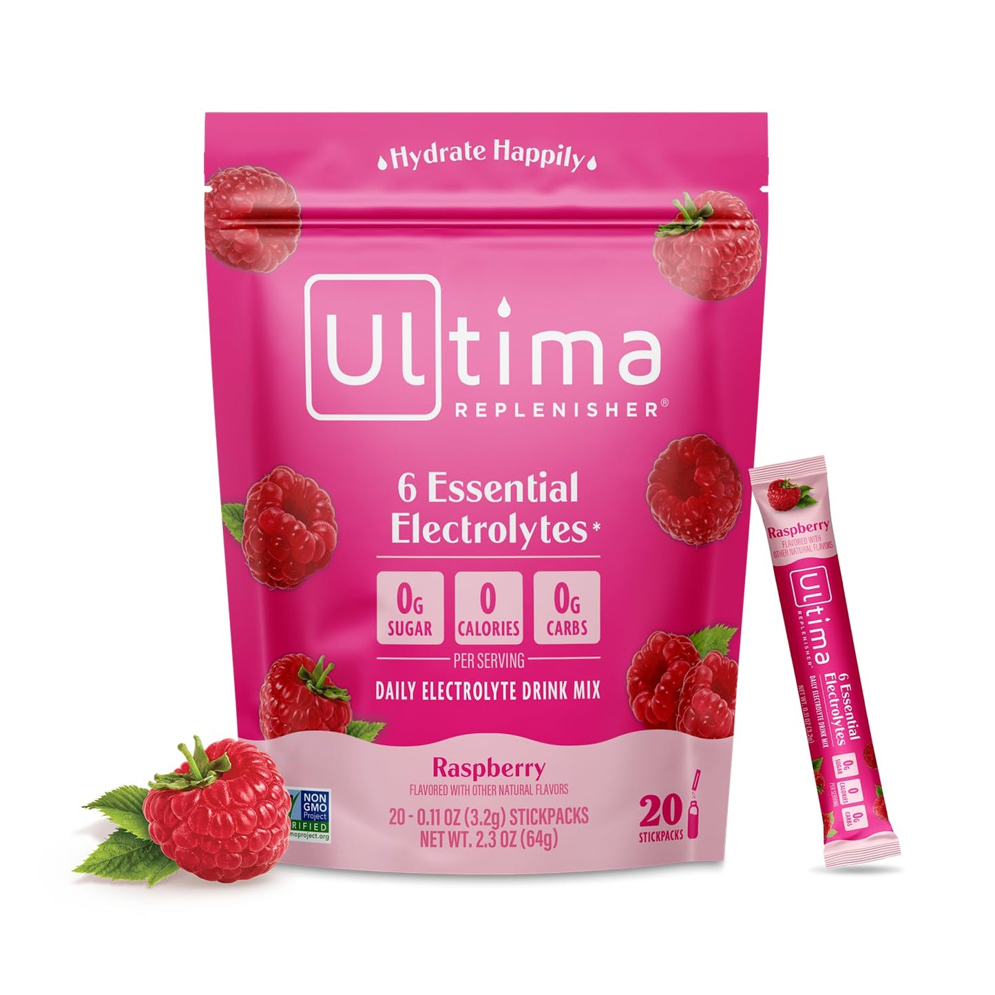 SL Travel Supplements - Ultima Replenisher Daily Electrolyte Drink Mix – Original Variety, 20 Packets – Hydration Packets with 6 Electrolytes & Minerals – Keto Friendly, Vegan, Non- GMO & Sugar-Free Electrolyte Powder