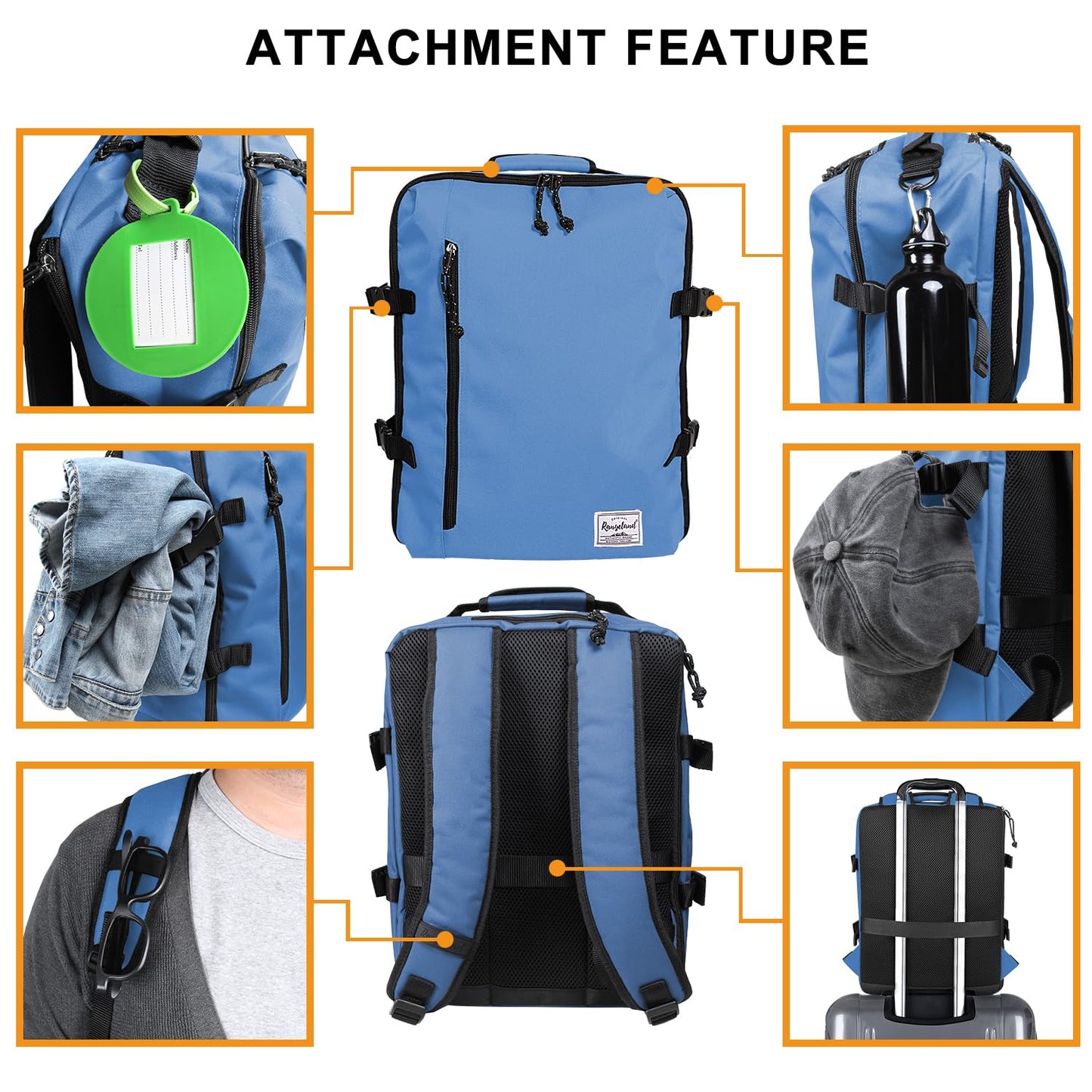 Business Trip Backpack 21L Flight Approved Carry on Daypack 15-inch Laptop Notebook, Travel Commute Gym Sport