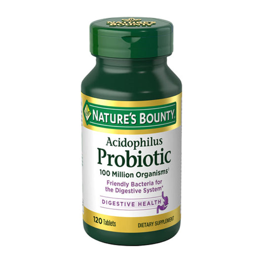 SL Travel Supplements - Nature's Bounty Acidophilus Probiotic, Daily Probiotic Supplement, Supports Digestive Health, 1 Pack, 120 Tablets