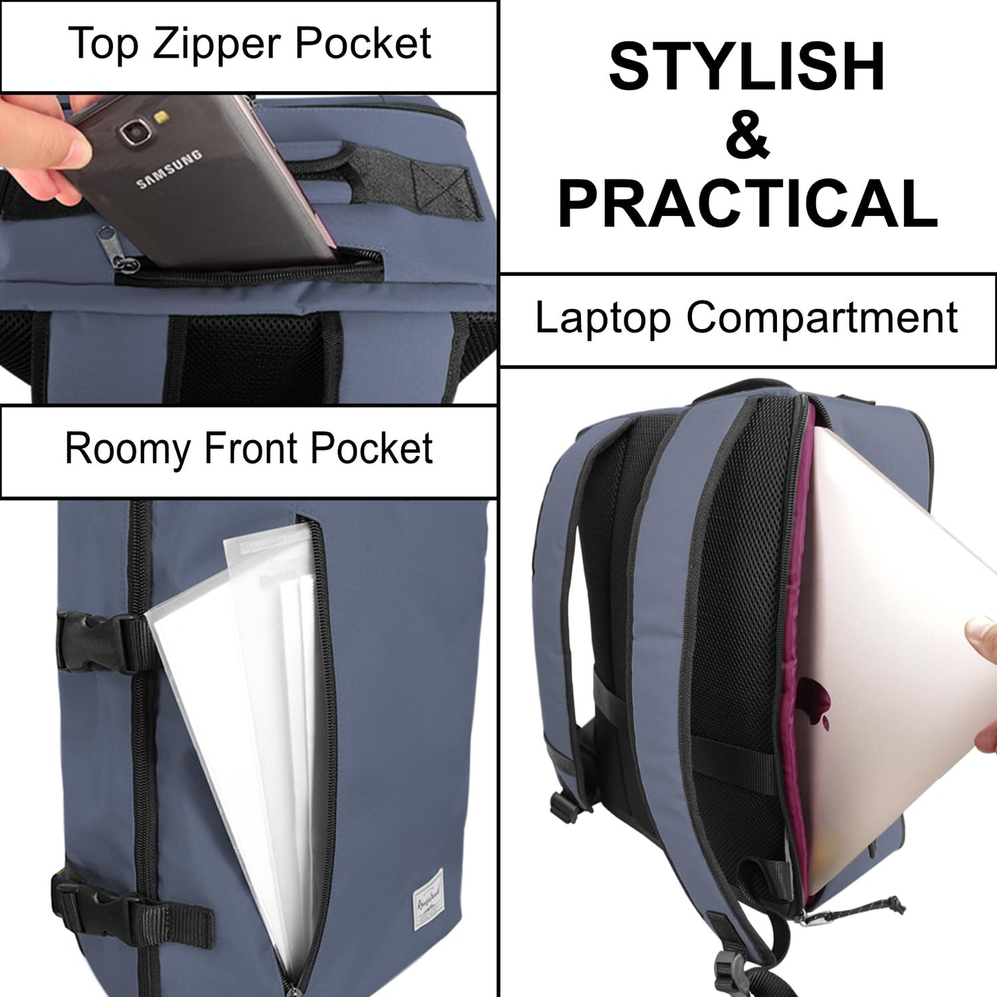 Business Trip Backpack 21L Flight Approved Carry on Daypack 15-inch Laptop Notebook, Travel Commute Gym Sport