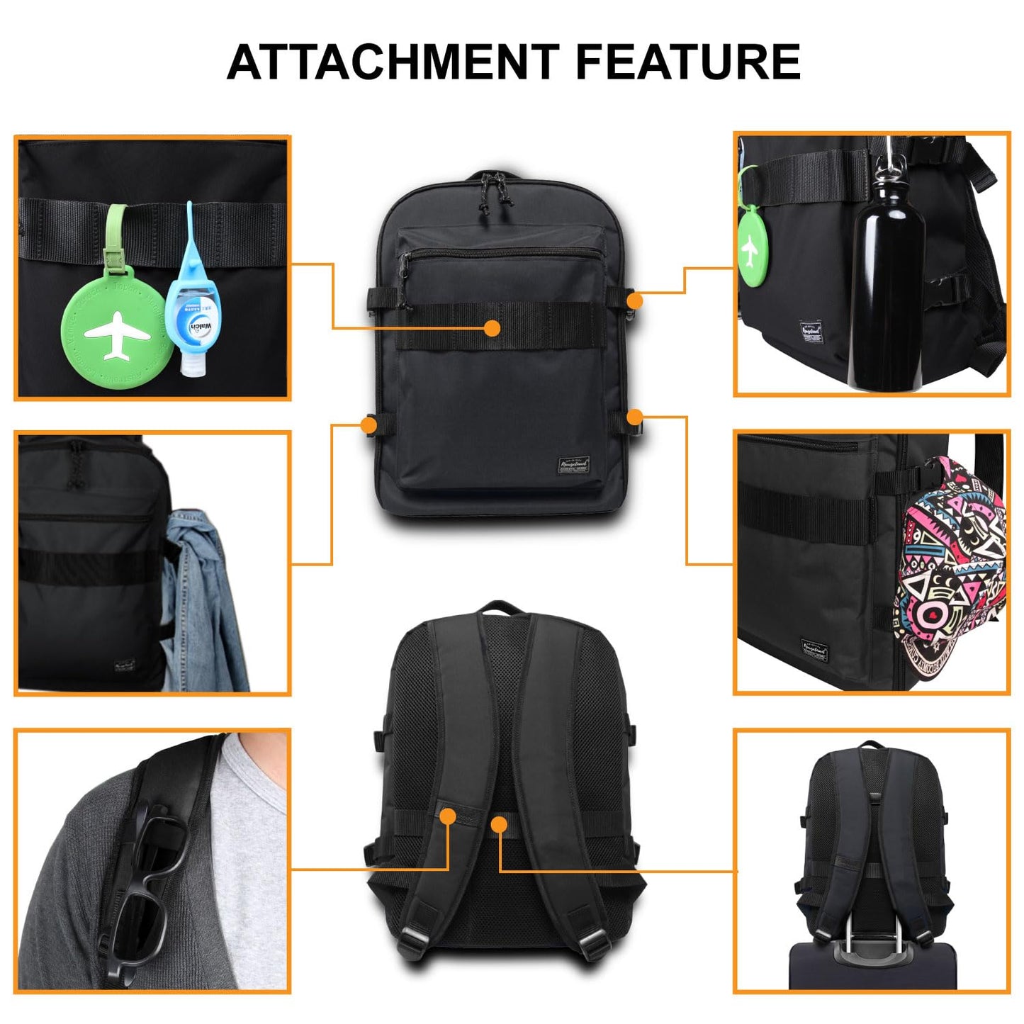Business Trip Backpack 21L Flight Approved Carry on Daypack 15-inch Laptop Notebook, Travel Commute Gym Sport
