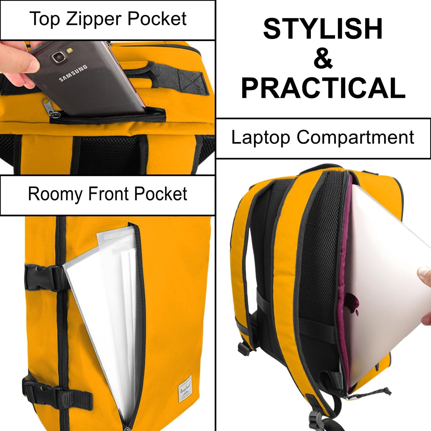 Business Trip Backpack 21L Flight Approved Carry on Daypack 15-inch Laptop Notebook, Travel Commute Gym Sport