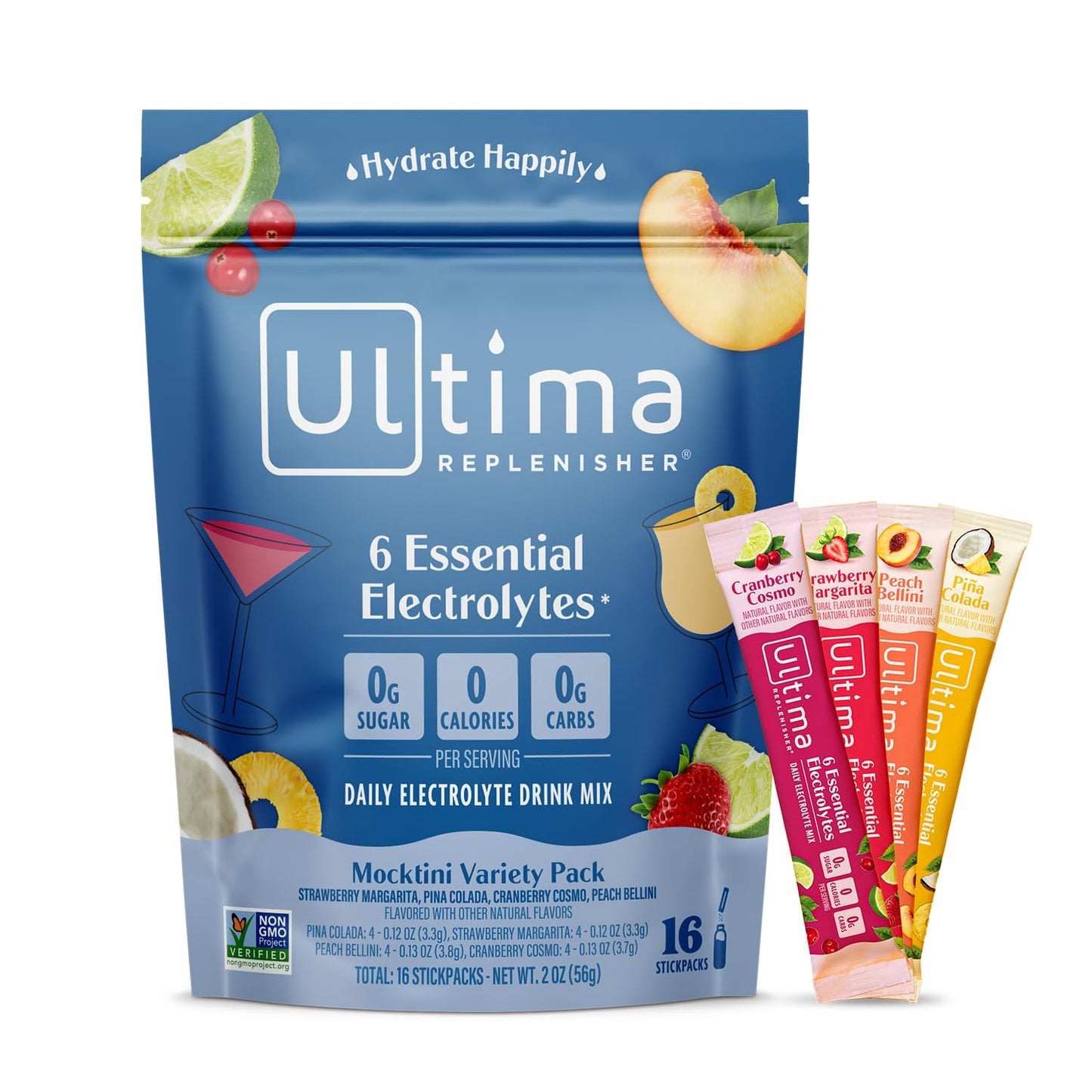 SL Travel Supplements - Ultima Replenisher Daily Electrolyte Drink Mix – Original Variety, 20 Packets – Hydration Packets with 6 Electrolytes & Minerals – Keto Friendly, Vegan, Non- GMO & Sugar-Free Electrolyte Powder