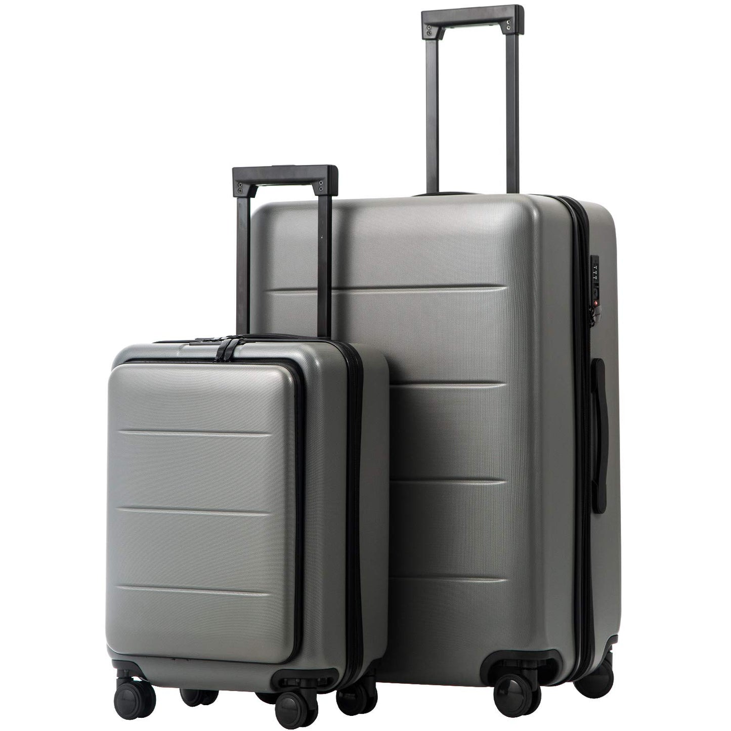 Luggage Suitcase Piece Carry On ABS+PC Spinner Trolley with pocket Compartment(White, 20in(carry on))