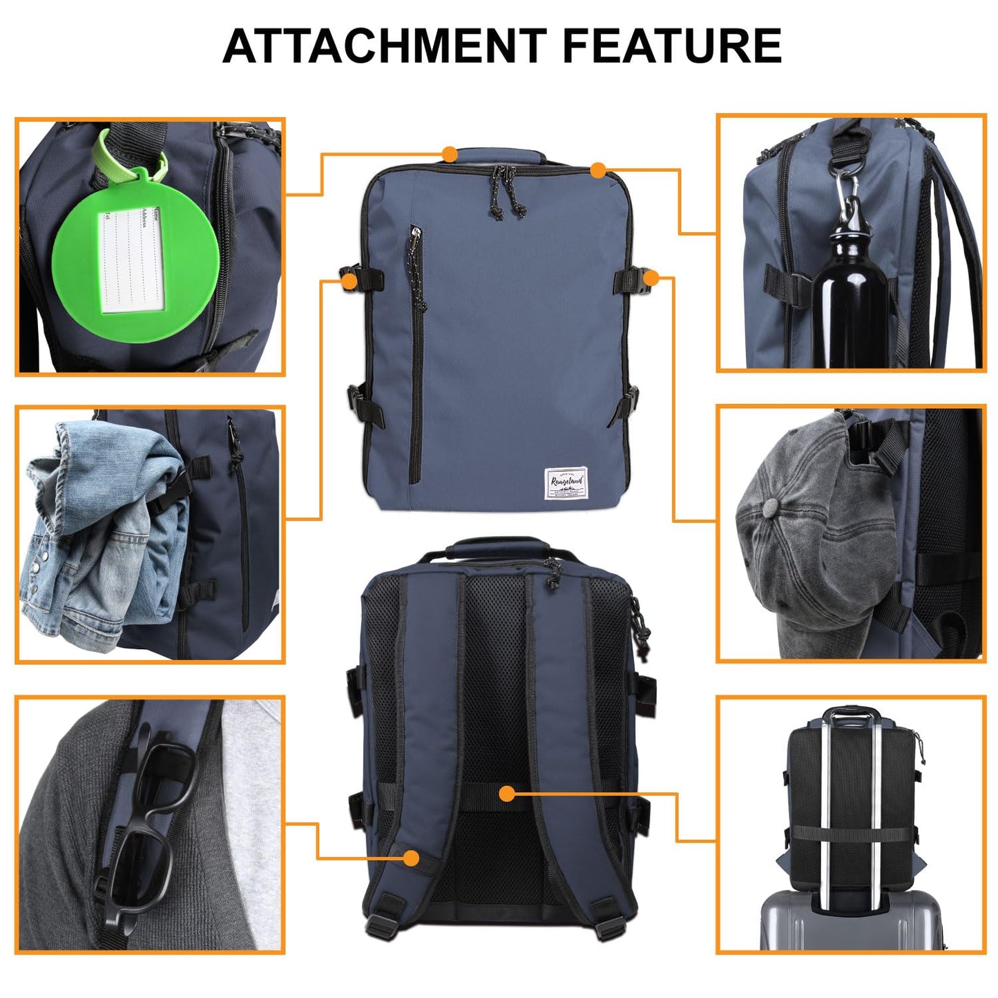 Business Trip Backpack 21L Flight Approved Carry on Daypack 15-inch Laptop Notebook, Travel Commute Gym Sport