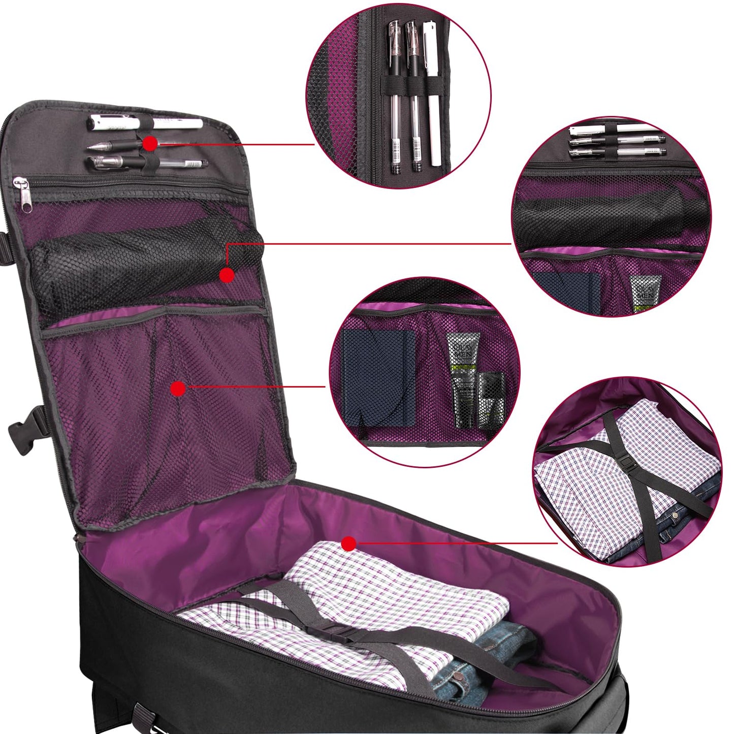 Business Trip Backpack 21L Flight Approved Carry on Daypack 15-inch Laptop Notebook, Travel Commute Gym Sport