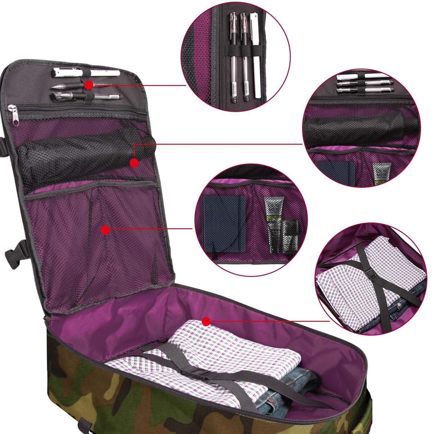 Business Trip Backpack 21L Flight Approved Carry on Daypack 15-inch Laptop Notebook, Travel Commute Gym Sport