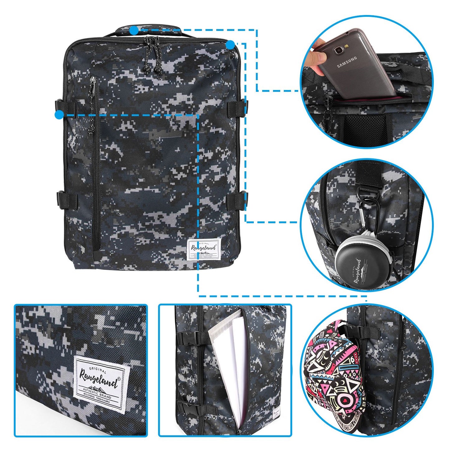 Business Trip Backpack 21L Flight Approved Carry on Daypack 15-inch Laptop Notebook, Travel Commute Gym Sport