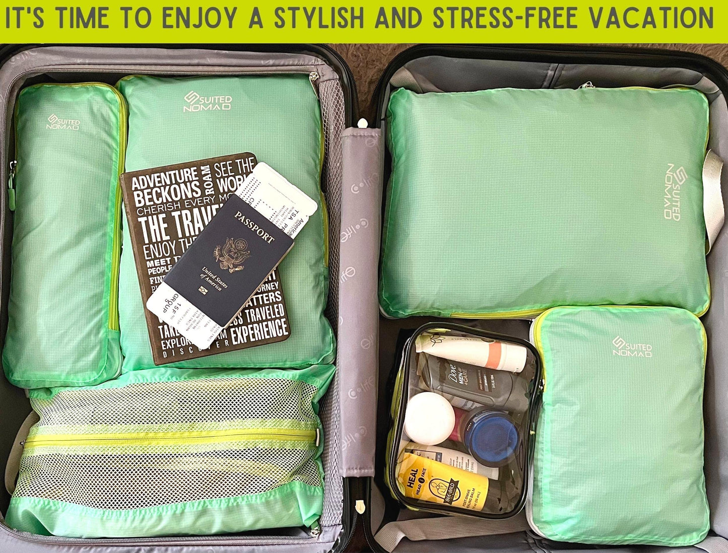 Ultralight Compression Packing Cubes, Suitcase and Backpack Travel Organizer Bags